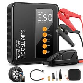2500a Sjmtrosh Mt19 Jump Starter With Air Compressor Battery Booster Up To 8l Gas And 7l D 2500a Sjmtrosh Mt19 Jump Starter With Air Compressor Battery Booster Up To 8l Gas And 7l D