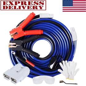 60599 Sm Gauge Jumper Cables 30 Ft 1000 Amp Quick Connect Plugs For Truck With Bag