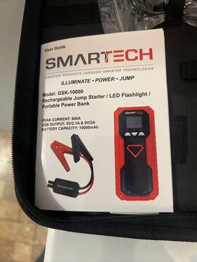 Gsk-10000 Smartech 10000 Mah Portable Power Bank Jump Starter And Flashlight -