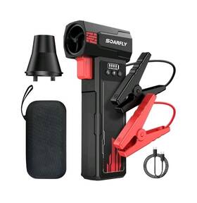 Kp-700 Soarfly 4 In 1 Combo 2000a Car Battery Jump Starter Turbo Fan Light 15000ma Powerbank