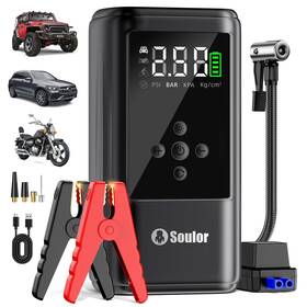 6000a Soulor Cyd24 Jump Starter With Air Compressor Battery Jumper Portable 10-in-