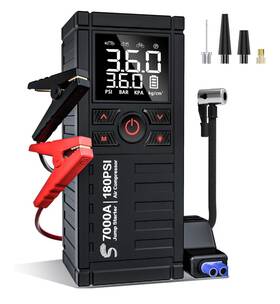 Xm-1001 Sozun Car Battery Jump Starter With Air Compressor 7000a 180psi Powerbank And Light