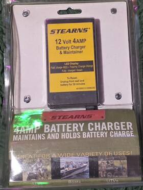 4010005310 Stearns 12v 4amp Battery Charger And Maintainer For Boat Atv Utv Motorcycle