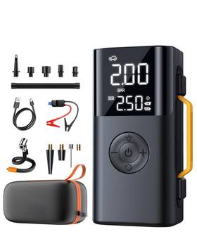 Sugift 703079360708 5-in-1 Portable Jump Starter With Air Compressor 1000omah Car Battery Booster