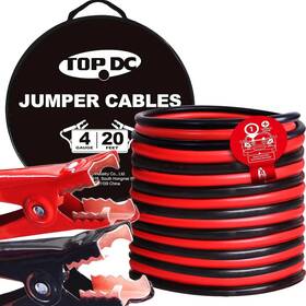 X0016jk7m1 Top Dc 4 Gauge 20 Feet Jumper Cables For Car Suv And Trucks Battery Heavy Duty