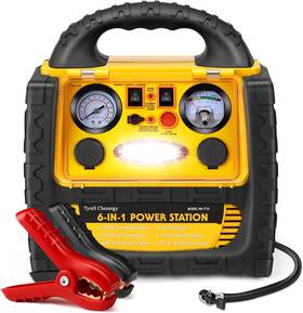 B08ckgcrws Tyrell Chenergy Flyauto 1400 Peak Amp 12v Car Battery Jump Starter With Air Compressor 260 Psi T