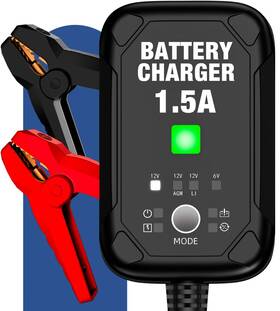 Vibextr 782926282578 1.5a 6v/12v Car Battery Charger Automatic Trickle Gray