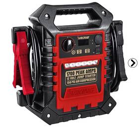 000438 Viking 1700 Peak Amp Portable Car Battery Jump Starter With 150 Psi Air Compressor