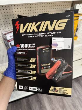 59527 Viking 193175557018 1000 Peak Amp 12 Volts Lithium-ion Jump Starter And Power Bank Kit