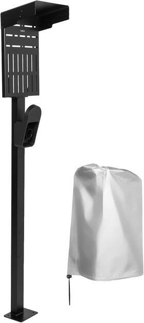Vivo 810080414563 Outdoor Ev Charging Stand Weather Protection Hood Pedestal For Black
