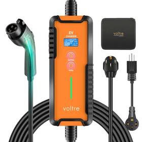 Vtr-m2-32a-adj-25ft-n1 Voltretech Voltre M2 Level 1 And 2 Ev Charger For Tesla 25 Ft Max Cable Neon Orange