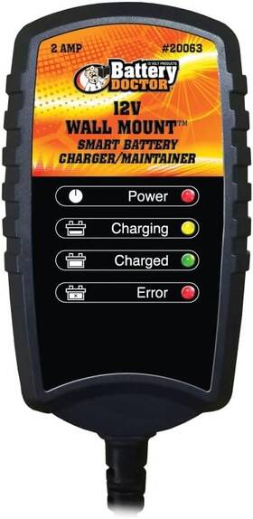 955nv15 Wirthco 20063 Battery Doctor Black Wall Mount Smart 12 Volt 2 Amp