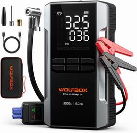 Ip84 Wolfbox Car Jump Starter Booster Jumper Box Power Bank Battery Charger Black New
