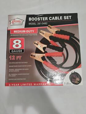 261-3483 Xtreme Garage Booster Cables 10 Gauge - 12 Feet Light Duty 200 Amp/300 Peak Amps 261-3483 Xtreme Garage Booster Cables 10 Gauge - 12 Feet Light Duty 200 Amp/300 Peak Amps