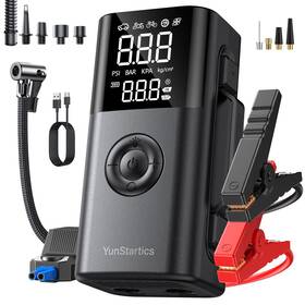 4000a Yunstartics Qs213 Car Battery Jump Starter With Air Compressor 6 In 1 Power