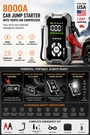 8000A Car Jump Starter W/air Compressor 160PSI Battery Booster Power Bank. Fixed Price $69.99.