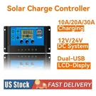 30A Solar Panel Battery Charge Controller 12V/24V Lcd Regulator Auto Dual Usb. Fixed Price $5.29.
