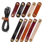 20 Pack Leather Cable Straps Cord Organizers Ties Snap On. Fixed Price $14.09.