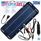 30W Solar Panel 12V Trickle Charger Battery Kit Maintainer Boat Car Rv. Fixed Price $24.98.