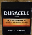 Duracell Ultra DURA12 5F, 12V 5AH Agm Non Spillable Battery, Un-used. Fixed Price $25.99.