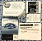 Auto Mate Vehicle Remote Start System Owners Guide Manual Set Model AM6.2 06/07. Fixed Price $17.75.