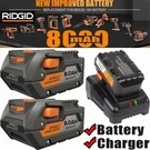 2PACK For Ridgid R840085 8.0AH Lithium-ion Battery Charger 18VOLT R840087. Fixed Price $66.00.