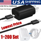 25W Type Usb-c Fast Wall CHARGER+6FT Cable For Samsung Galaxy S20 S21 5G Lot. Fixed Price $7.59.