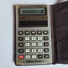 Radio Shack Solar Power Vintage Calculator With Leather Case. Fixed Price $9.99.