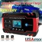 8A 12V 24V Fully-automatic Smart Car Battery Charger Maintainer Trickle. Fixed Price $24.99.