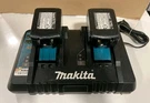 2 Makita BL1850B 18V 5.0AH Batteries W/DC18RD Dual Charger. Fixed Price $199.00.