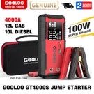 Gooloo GT4000S Jump Starter 4000A 2-WAY Fast Charging Power Bank 12V Battery Box. Fixed Price $108.55.