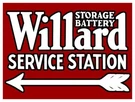 Willard Storage Battery New Metal Sign: Service Station W/ Arrow. Fixed Price $21.88.