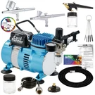 Master 3 Airbrush Dual Fan Compressor Professional Kit, Gravity Siphon Feed. Fixed Price $129.99.
