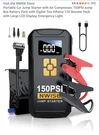 Portable Car Jump Starter With Air Compressor 150PSI Box Battery Pack 12V. Fixed Price $50.00.