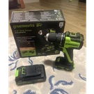 Greenworks Powerall 24V Brushless Drill Driver Set W/li-ion Battery & Charger. Fixed Price $145.00.