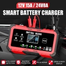 Datouboss 12V 15A/24V 8A Smart LIFEPO4 Battery Charger Automatic Pulse Repair. Fixed Price $33.99.