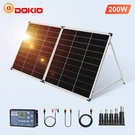 Dokio 200W Mono Folding Solar Panel, 12V For Boat, Rv, Off-grid And Garden Power. Fixed Price $149.99.