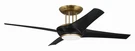 Cam 1-LIGHT 54" Hanging Ceiling Fan Flat Black With Satin Brass. Fixed Price $597.50.