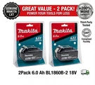 2X BL1860B 18V 6.0AH Lxt Lithium-ion Replacement Battery For Makita Power Tool. Fixed Price $70.66.