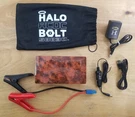 Halo Bolt 58,830MWH Portable Wood Grain Power Jump Starter- Outlet And Light. Fixed Price $80.00.