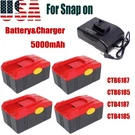 5.0AH 18V Battery For Snap On CTB6187 CTB6185 CTB4187 CTB4185 Charger CTC620. Fixed Price $248.20.