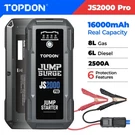 Topdon 2500A Peak Car Starter Booster Jumper Power Bank Battery Tester. Fixed Price $80.00.