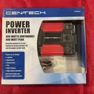 Cen-tech Power Inverter 400 Watts CONTINUOUS/800 Peak #66814 New Open Box. Fixed Price $35.00.